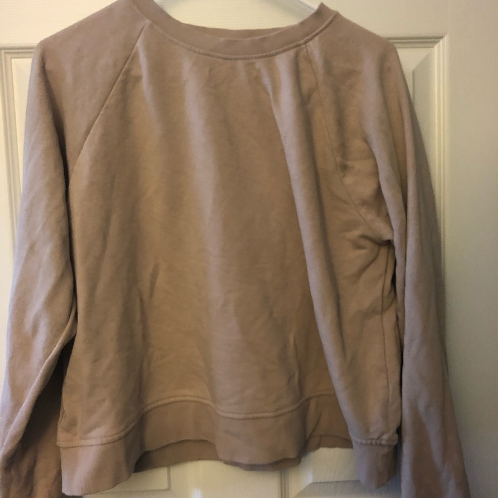 light mauve sweatshirt :)